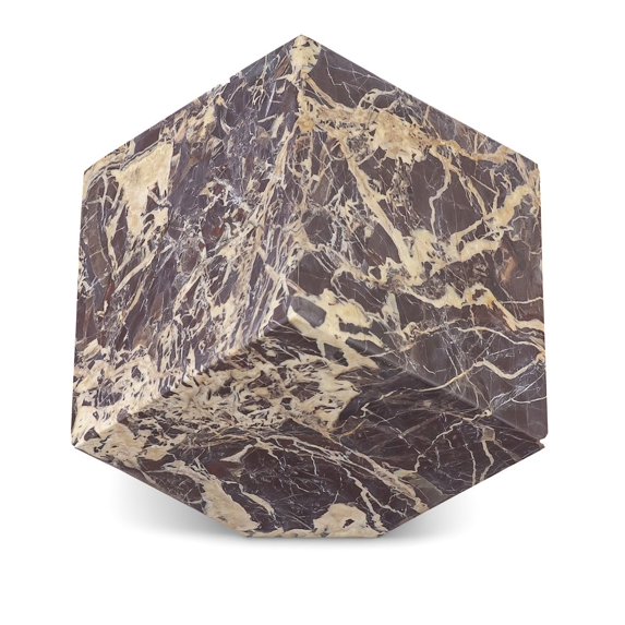Meridina Furniture Block Cherry Marble Decorative Cube