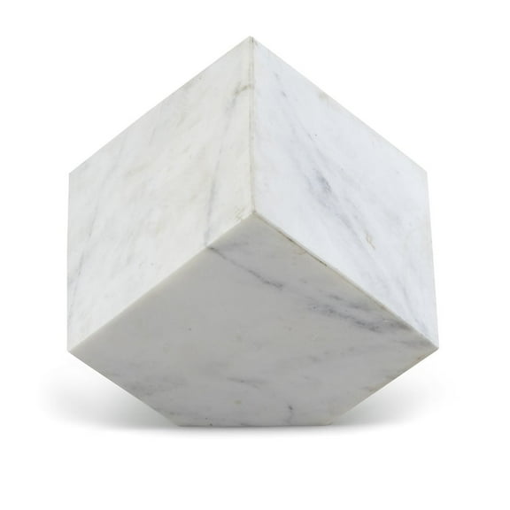 Meridina Furniture Block White Marble Decorative Cube