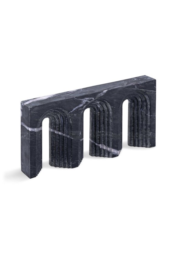 Curva Black Marble Decorative Object
