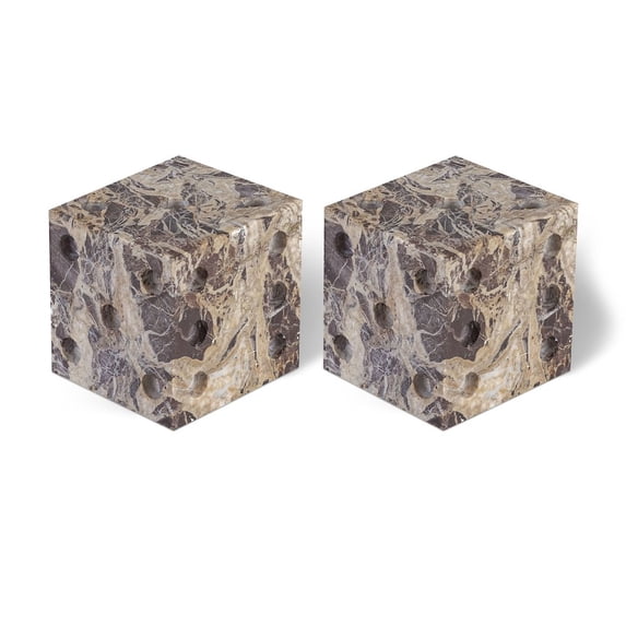 Meridina Furniture Dice Cherry Marble Decorative Dice