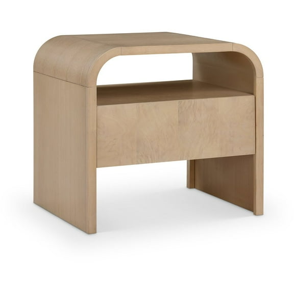 Meridina Furniture Giada Natural Solid Wood And Veneer Nightstand