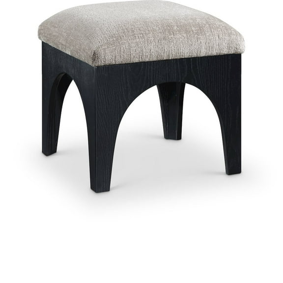 Meridina Furniture Lawson Grey Chenille Fabric Upholstered Ottoman