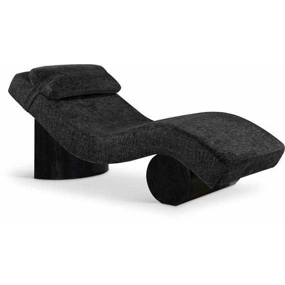 Meridian Furniture Marcella Black Fabric Upholstered Chaise Lounge