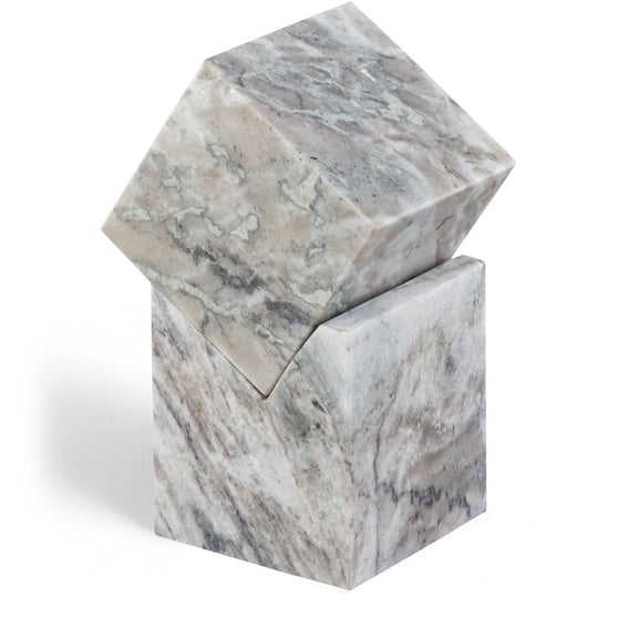 Meridina Furniture Quad Brown Marble Decorative Cube