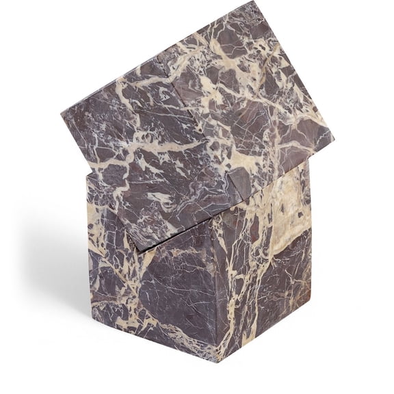 Meridina Furniture Quad Cherry Marble Decorative Cube