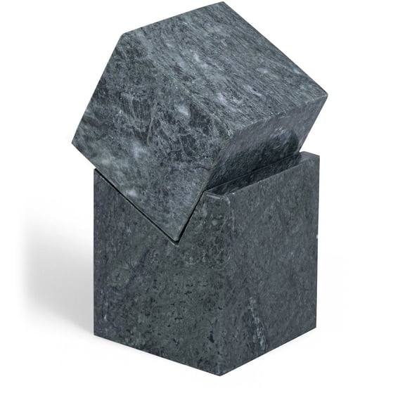 Meridina Furniture Quad Green Marble Decorative Cube