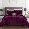 thumbnail image 1 of Merieta 8 Piece Comforter Set Crinkle Crushed Velvet Bed in a Bag Bedding, 1 of 5