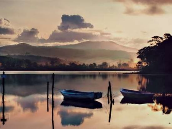 Merimbula Lake At Sunset Canvas Art - Kirsty McLaren (18 x 24)