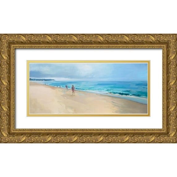 Merino, Carmen 14x8 Gold Ornate Wood Framed with Double Matting Museum Art Print Titled - Comporta Beach