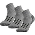 thumbnail image 1 of Merino Wool Ankle Hiking Socks Men Outdoor Women Thermal Warm Cushioned Quarter Sock (3 Pairs), 1 of 8