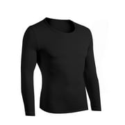 Merino Wool Base Layer Mens, 100% Merino Wool Long Sleeve Shirts, Heavyweight Midweight thermal Underwear Tops Size 3XL Black