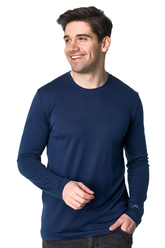Merino Wool Base Layer Mens - 100% Merino Wool Shirts for Men Thermal Underwear Long Sleeve T-Shirt for Hiking Hunting