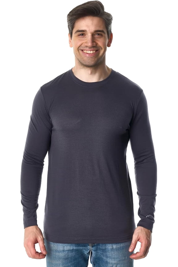 Merino.tech Men’s 100% Merino Wool Base Layer Shirt Thermal Underwear Long Sleeve Thermal Wear Top for 𝗛𝗶𝗸𝗶𝗻𝗴 𝗧𝗿𝗮𝘃𝗲𝗹 and Everyday Wear