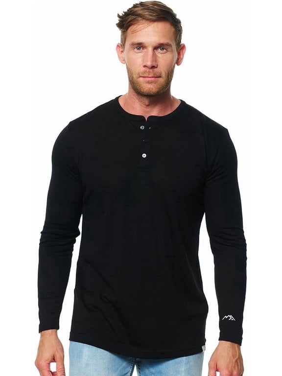 Merino.tech Men's Lightweight Merino Wool Long Sleeve Base Layer, Black, Size S