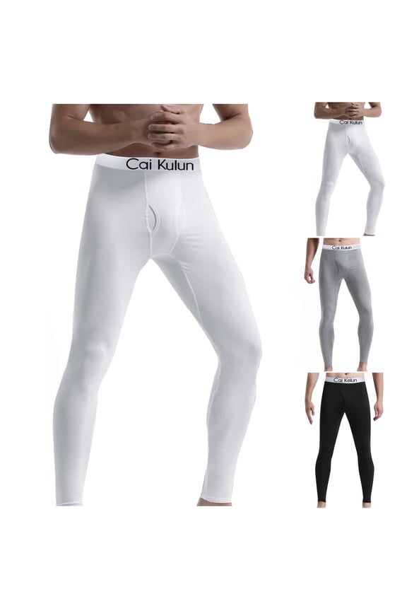 Merino Wool Base Layer Mens Bottom Pants Merino Wool Midweight, Lite thermal Underwear Long Johns Size 3XL White
