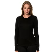 Merino.tech Womens Merino Wool Long Sleeve Shirt for Work and Travel Small, 170 Black