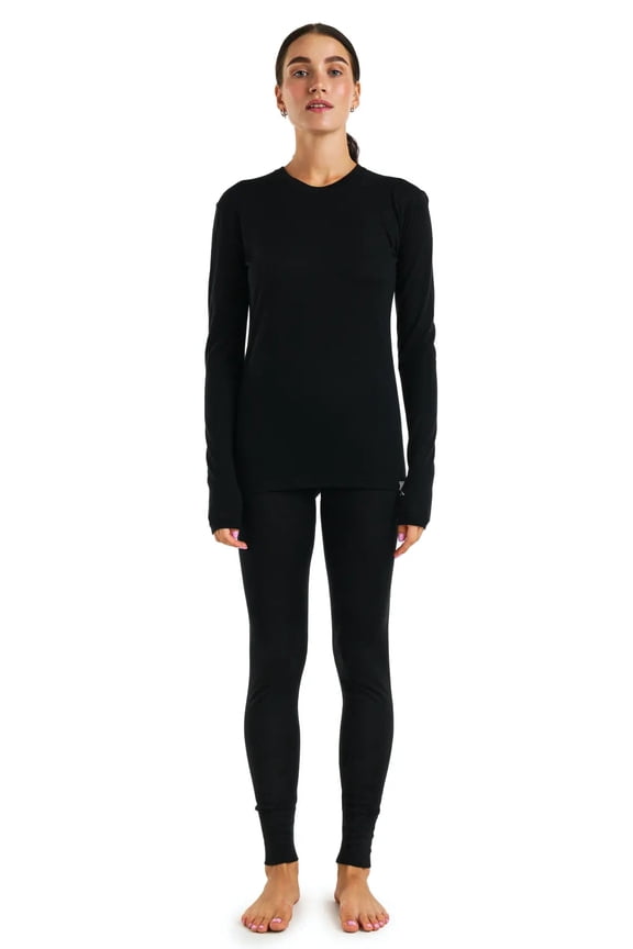 Merino Wool Base Layer Women Set - Merino Thermal Underwear For Women Top, Bottom + Socks