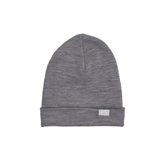Merino Wool Beanie Kids - Unisex Cuff Wool Beanie Cap for Children - Breathable, Ideal for Sensitive Skin Winter Essential (Grey Melange)