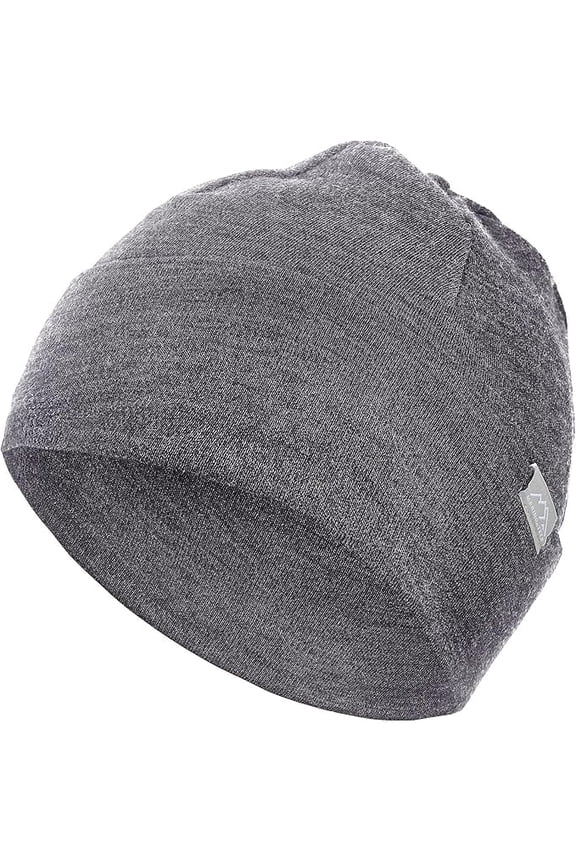 Merino.tech Kids' Merino Wool Cuff Beanie, Gray Melange