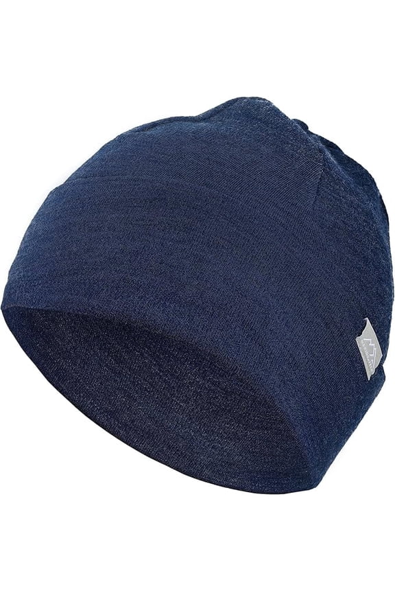 Merino.tech Kids' Merino Wool Cuff Beanie, Navy