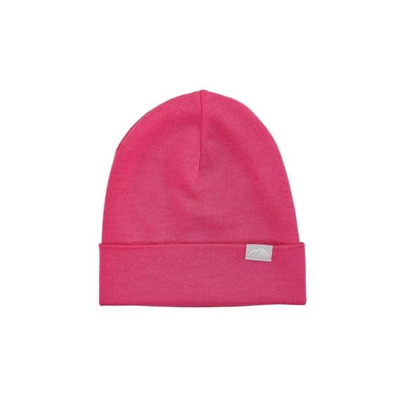Merino Wool Beanie Kids - Unisex Cuff Wool Beanie Cap for Children - Breathable, Ideal for Sensitive Skin Winter Essential (Pink)