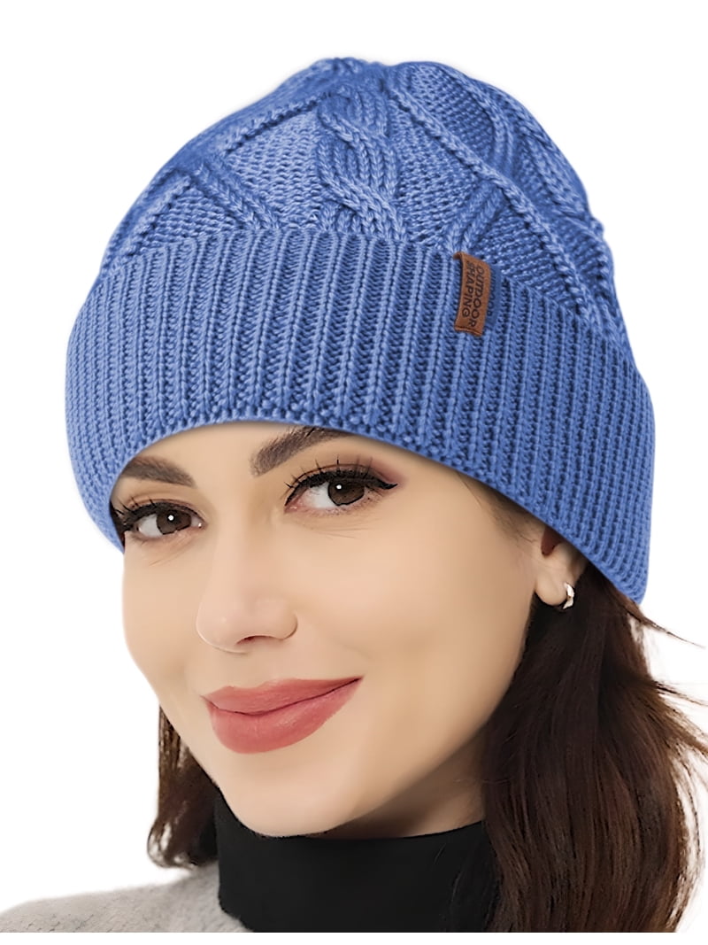 Merino Wool Beanie, Unisex Cable Knit Hat, Daily Rib Cuff  display picture 1