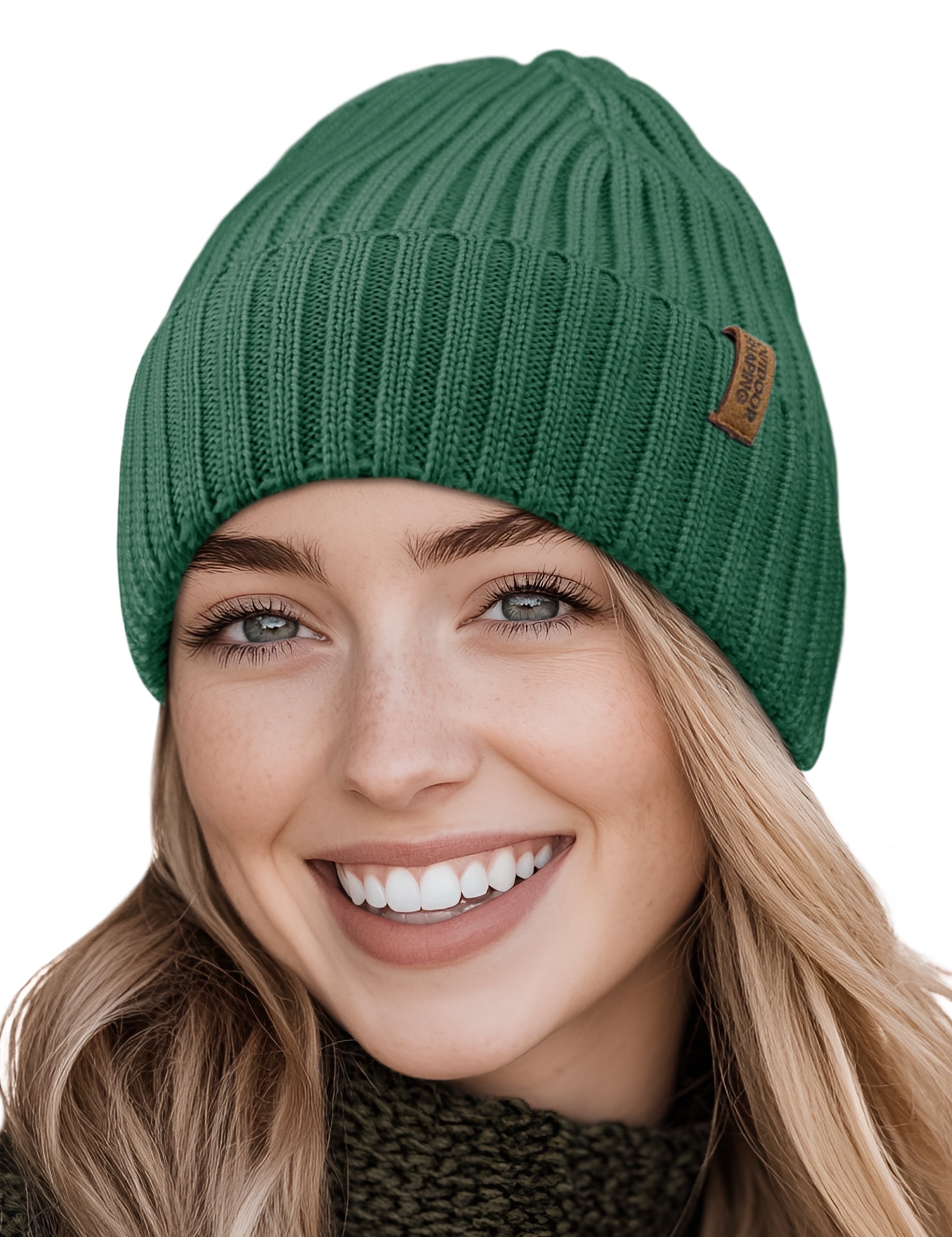 Merino Wool Beanie for Men & Women, Unisex Daily Cuffed Plain Knit Hat, Soft Warm Winter Hat