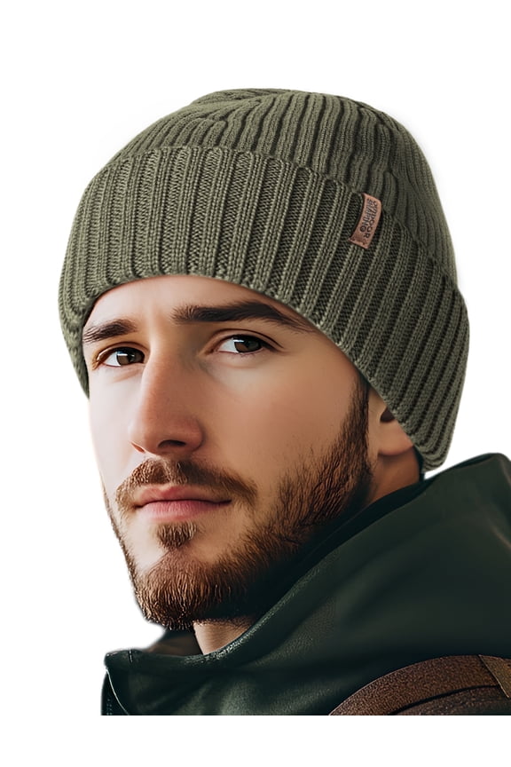 Merino Wool Beanie for Men & Women, Unisex Daily Cuffed Plain Knit Hat, Soft Warm Winter Hat