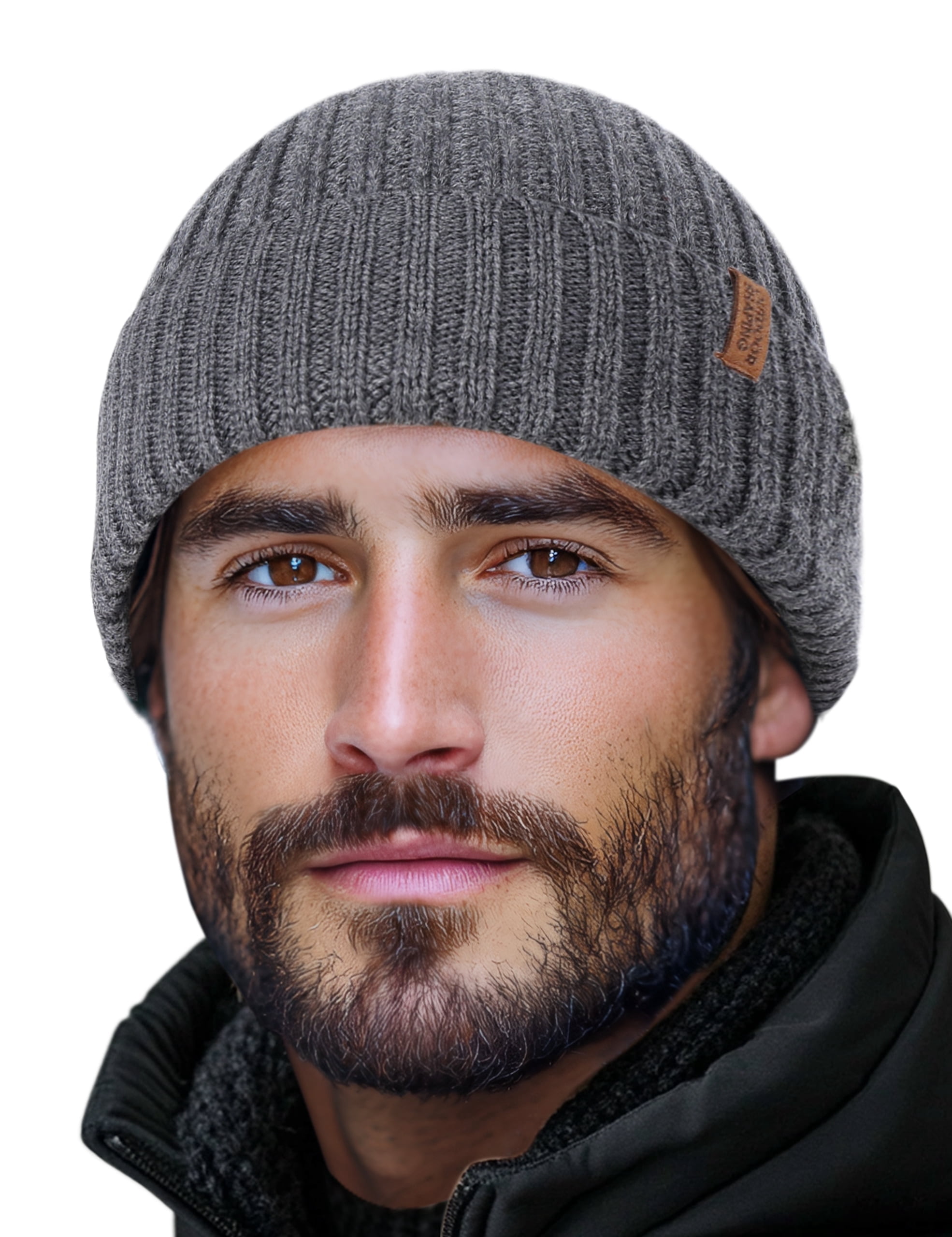 Merino Wool Beanie for Men & Women, Unisex Daily Cuffed Plain Knit Hat, Soft Warm Winter Hat