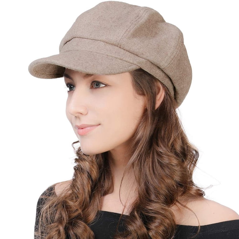Merino Wool Beret Bill Visor Caps for Women Newsboy Cap  display picture 1