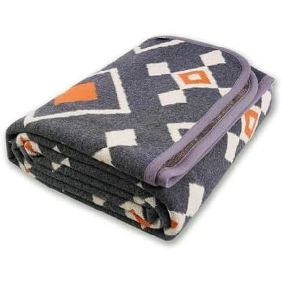 Merino Wool Blanket - 87" x 63" Thick Warm Soft Large Bed Throw - Great for Camping, Outdoors, Travel, Car, Couch, All Seasons, Grey Chcek$$Sport & Recreation Other