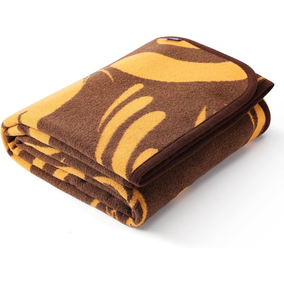 Merino Wool Blanket Soft Warm Thick Washable Throw 79 x 63 Inches Rainforest Brown