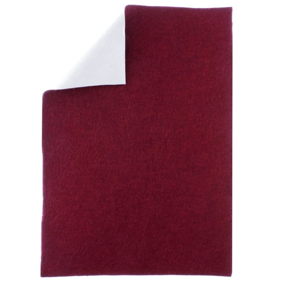 Merino Wool Blend Felt Crafting Sheets Adhesive Backed - Wine