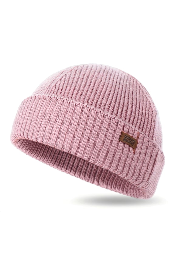 Merino Wool Fisherman Beanie for Men & Women, Short Ribbed Knit Cuffed Winter Beanie Hat, Soft Warm Stretch Fit, One Size Fits Most