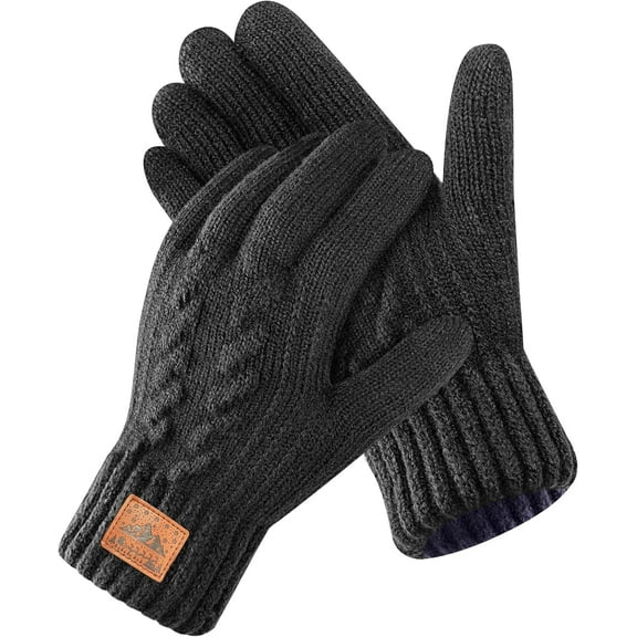 Merino Wool Gloves for Men & Women, Thermal Gloves With Touchscreen Warm Fleece Liner for Winter Cold Weather