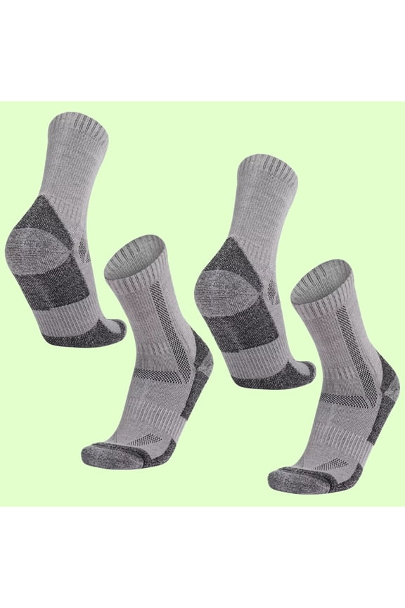 Merino Wool Hiking Socks Anti-Blister Blend, Moisture Wicking Comfort (2 Pairs)