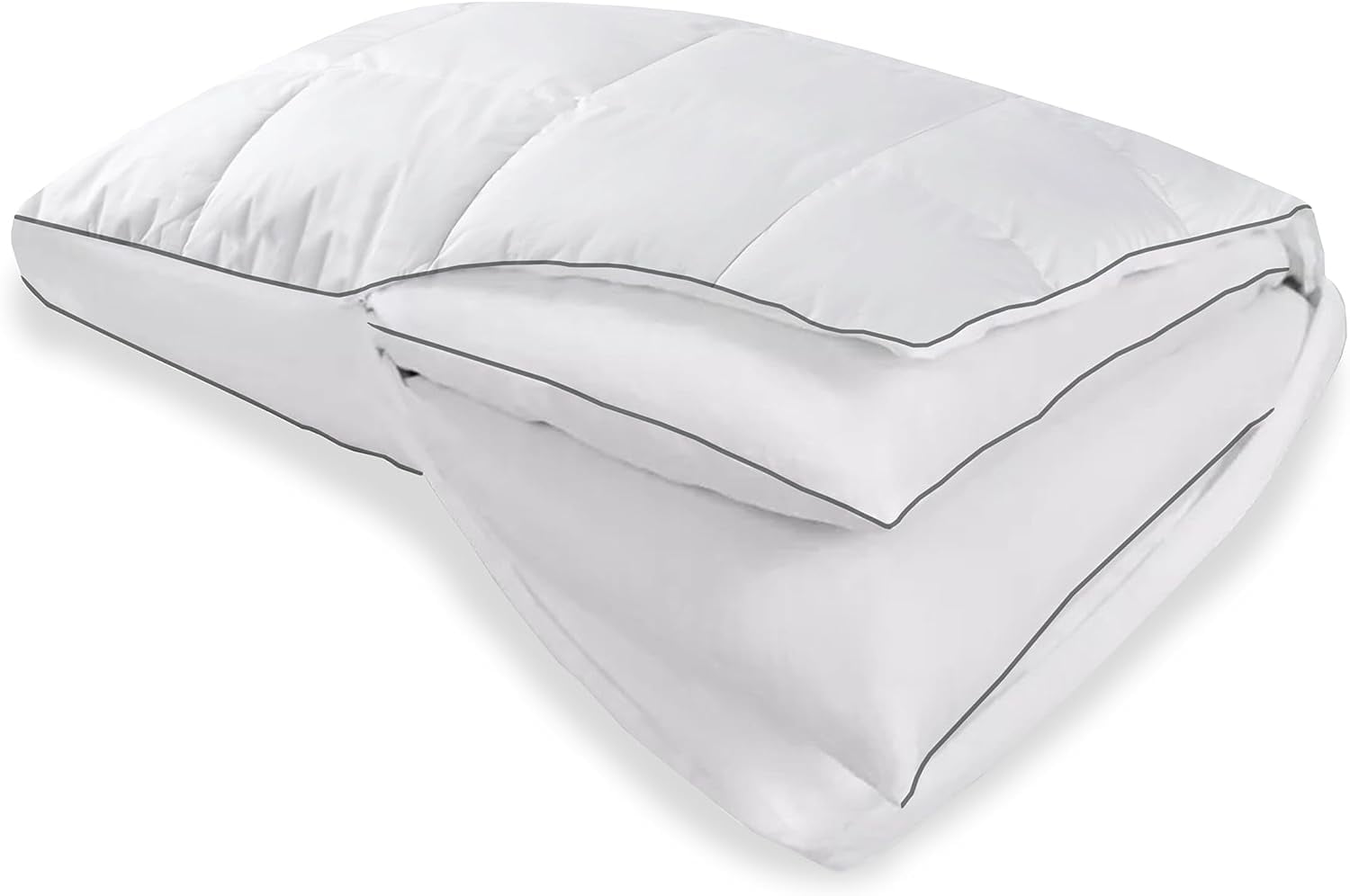 King Size White Merino Wool Quilted Adjustable Pillow with Organic Cotton Cover