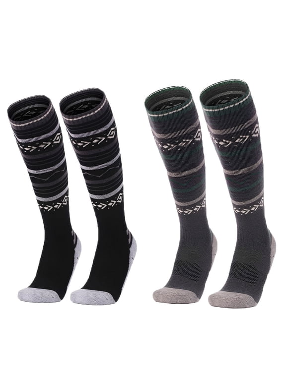 Merino Wool Ski Socks 2 Pack Cold Weather Socks for Snowboarding Snow Winter Thermal Knee-high Warm Socks Hunting M