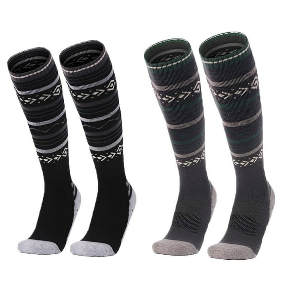Merino Wool Ski Socks 2 Pack Cold Weather Socks for Snowboarding Snow Winter Thermal Knee-high Warm Socks Hunting XL