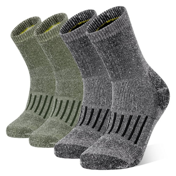 Merino Wool Socks for Men 2 Pairs Thermal Hiking Crew Socks Moisture Wicking Sock for Hiking Cycling Outdoor