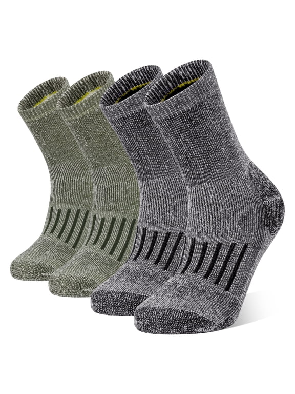 Merino Wool Socks for Men 2 Pairs Thermal Hiking Crew Socks Moisture Wicking Sock for Hiking Cycling Outdoor