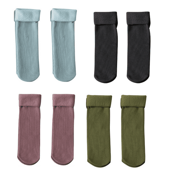Merino Wool Socks for Women Hiking Warm Thick Cozy Boot Thermal Winter Work Soft Ladies Socks - army green + blue grey + dark purple + black