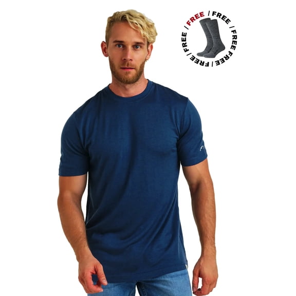 Merino Wool T-Shirt Mens - Merino Wool Undershirt Thermal Shirt for Men and Hiking Socks - Merino.tech