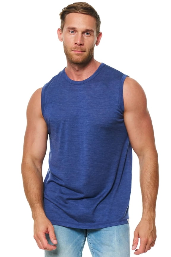 Merino Wool Tank Top Men - Active Merino Wool Undershirt Moisture Wicking Breathable Anti-Odor Lightweight Base Layer