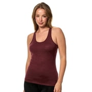 Merino.tech Womens Merino Wool Racerback Tank Top, Burgundy, Size S