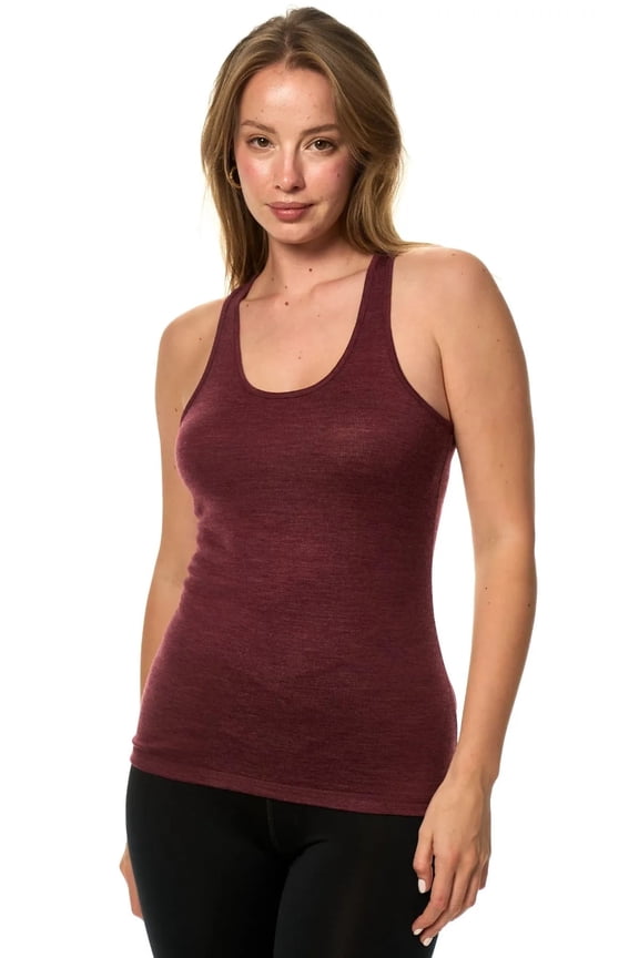 Merino Wool Tank Top Women - Active Merino Wool Undershirt Moisture Wicking Breathable Anti-Odor Lightweight Base Layer
