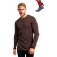 thumbnail image 1 of Merino.tech Men's Merino Wool Long Sleeve Base Layer with Socks, Chocolate, Size 2XL, 1 of 7