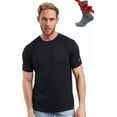 thumbnail image 1 of Merino.tech Men's Merino Wool Short Sleeve T-Shirt with Socks, Charcoal Gray, Size XL, 1 of 3