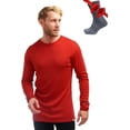 thumbnail image 1 of 𝗕𝗥𝗘𝗔𝗧𝗛𝗔𝗕𝗟𝗘 Merino.tech Men’s Midweight Merino Wool Thermal Long Sleeve Shirt with Hiking Socks, 1 of 8