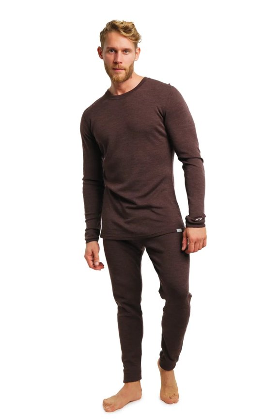 Merino.tech Merino Wool Base Layer Mens Set - Heavyweight, Midweight, Lite Merino Wool Thermal Underwear For Men Top, Bottom